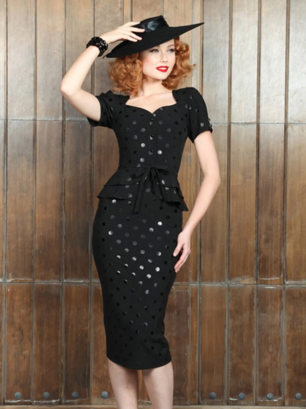 Stop Staring Black Polka Dot Midi Dress
